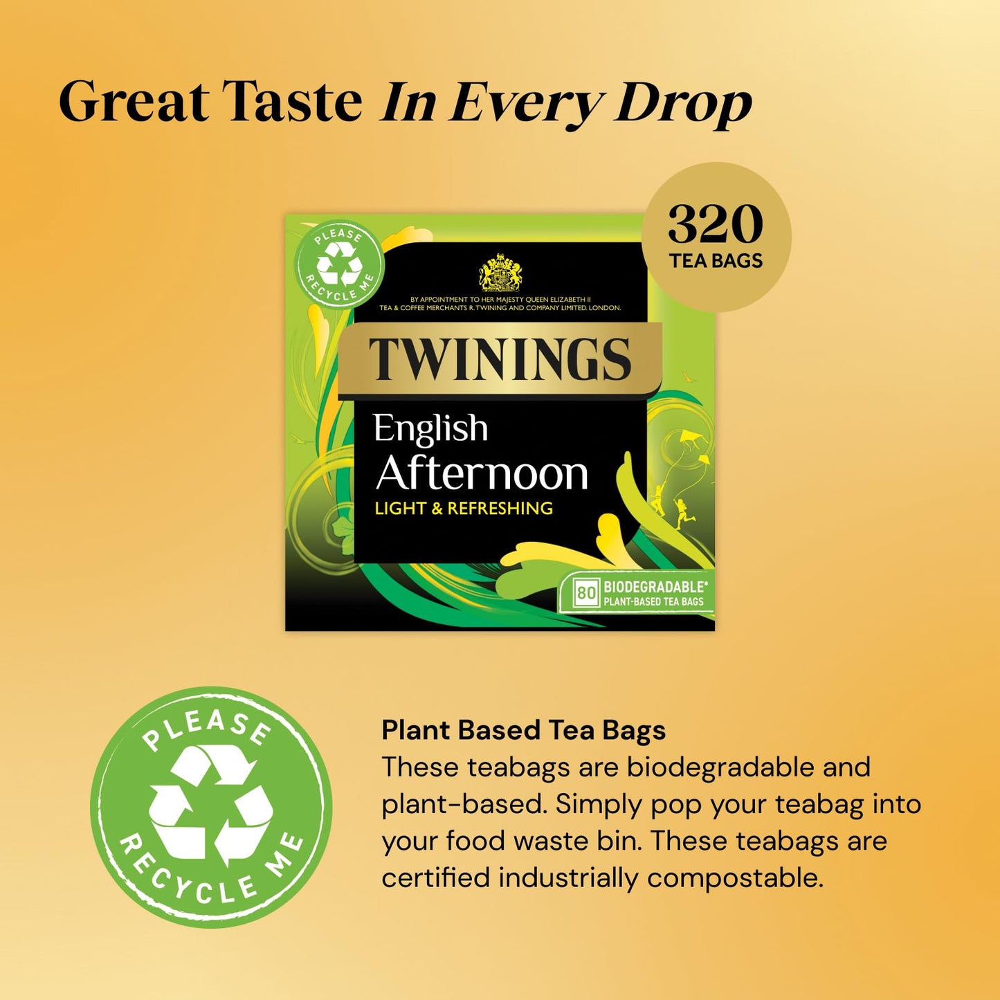 Twinings English Afternoon Tea 320 Tea Bags (Multipack of 4 x 80 Bags)