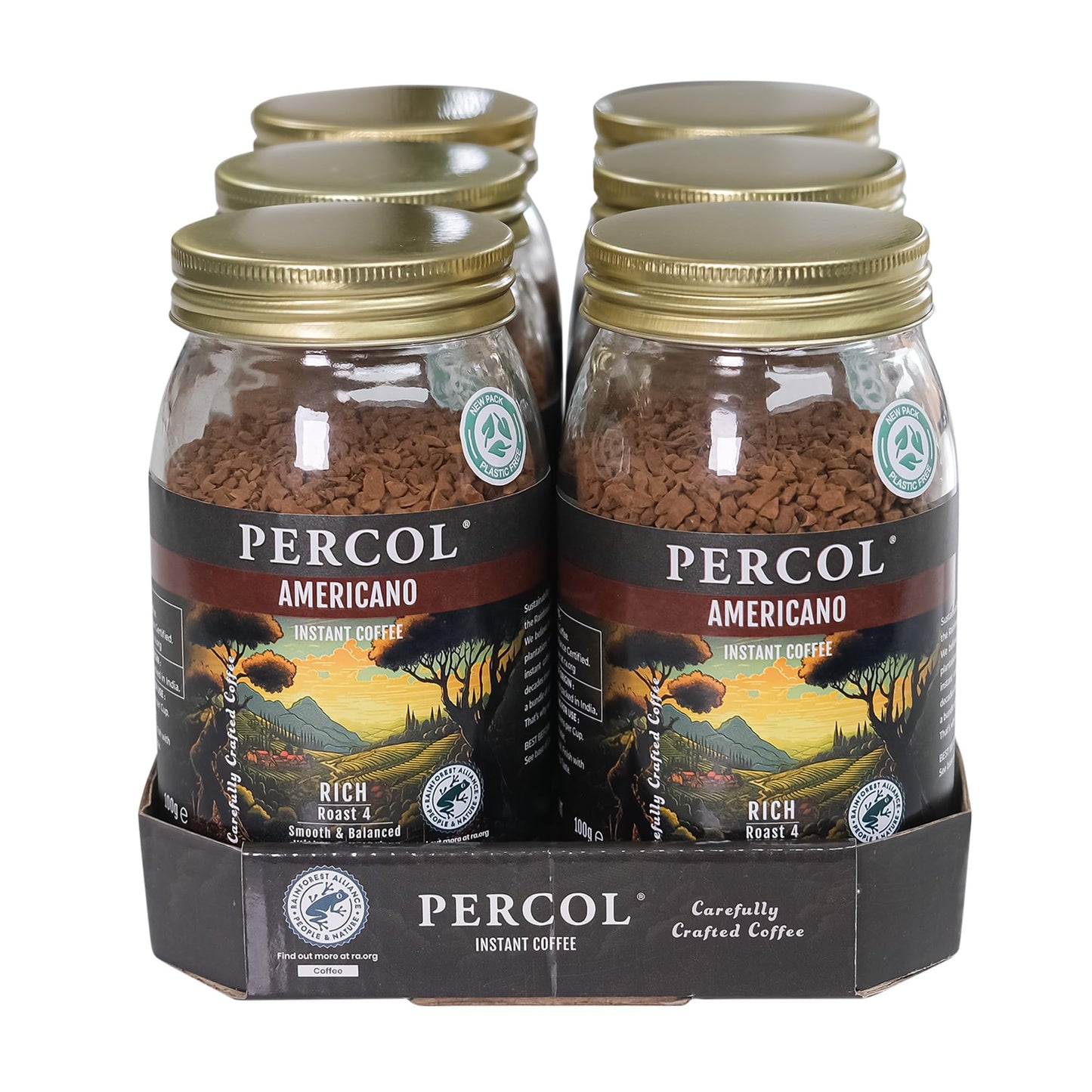 PERCOL Americano Instant Coffee (6x100g)