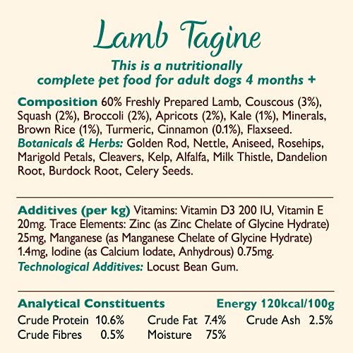 Lily's Kitchen Lamb Tagine - Complete Natural Adult Dog Food Wet (10 x 150g Trays)