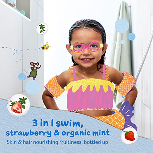Childs Farm, Kids 3 in 1 Swim, Strawberry and Organic Mint 250 ml, Body Wash, Shampoo and Conditioner, Suitable for Dry, Sensitive and Eczema-Prone Skin