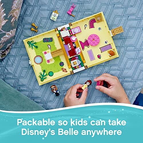 LEGO 43177 Disney Princess Belle's Storybook Adventures Castle Set from Beauty and the Beast Movie, Travel Case Toy