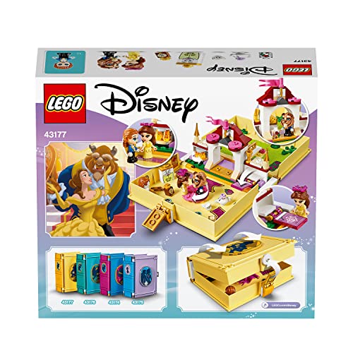LEGO 43177 Disney Princess Belle's Storybook Adventures Castle Set from Beauty and the Beast Movie, Travel Case Toy