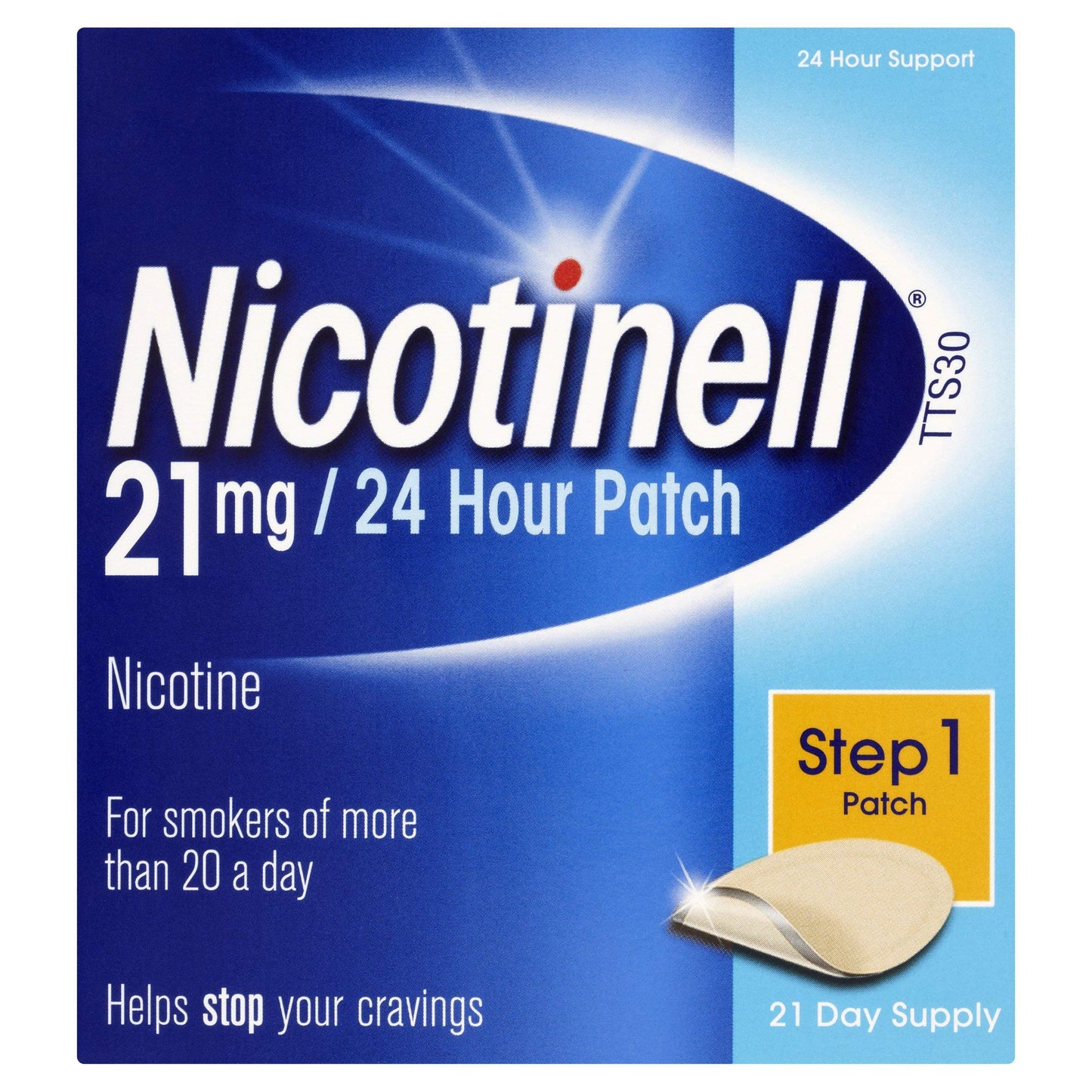 Nicotinell Nicotine Patch Stop Smoking Aid Step 1, 21 mg 24 Hour 21 Patches