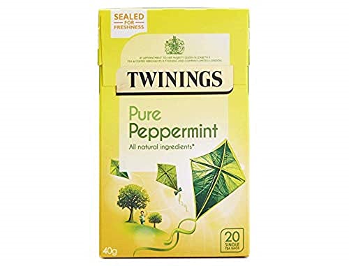 Twinings Pure Peppermint Flavoured Tea Bags - 80 Biodegradable Bags (Multipack of 4 x 20)