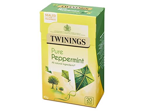 Twinings Pure Peppermint Flavoured Tea Bags - 80 Biodegradable Bags (Multipack of 4 x 20)