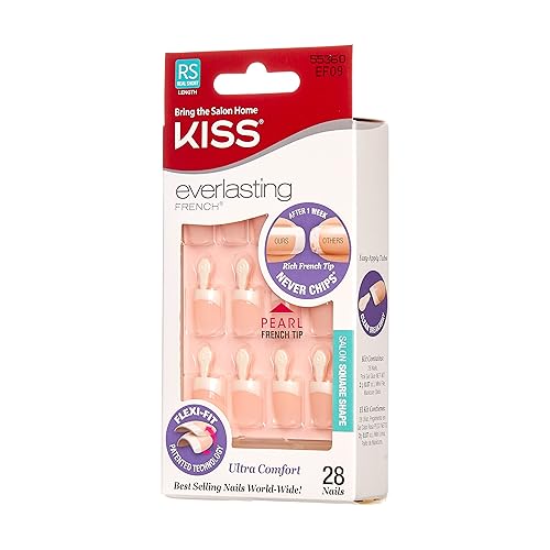 Kiss Everlasting Real Short Length French Nails, Pearl White Tip