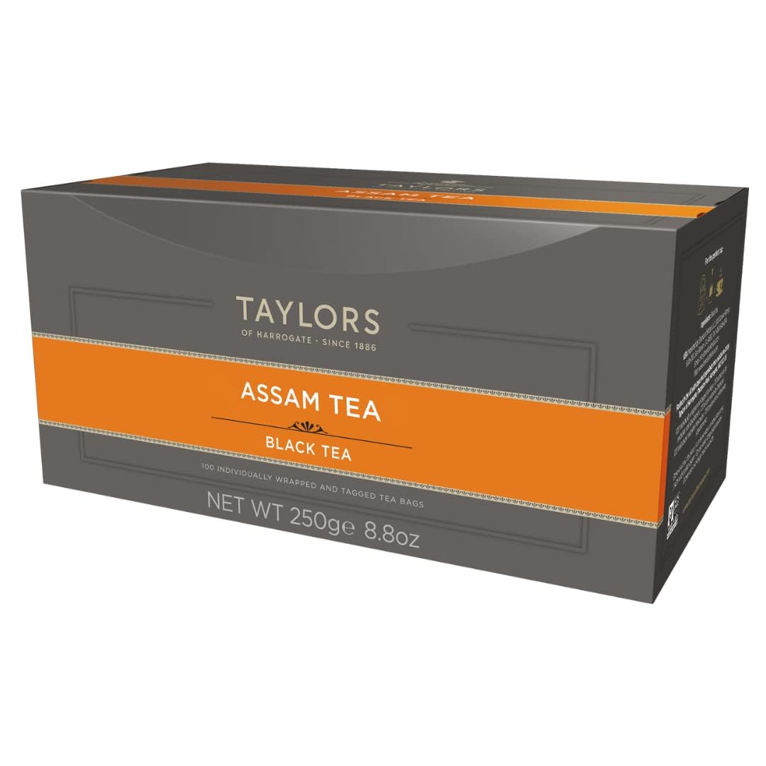 Taylors of Harrogate Pure Assam, 100 Tea Bags (Pack of 1, Total 100 Teabags)