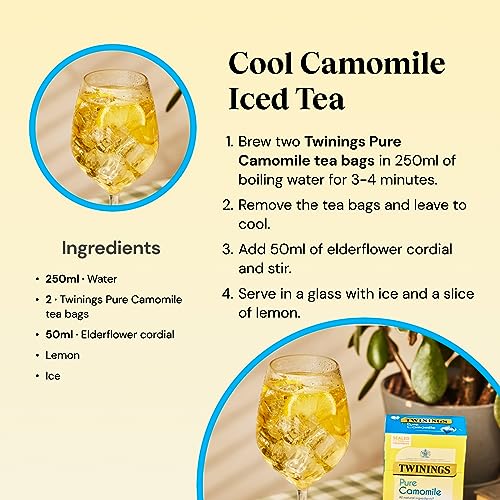 Twinings Pure Camomile Flavoured Tea - 80 Biodegradable Tea Bags (Multipack of 4 x 20 Bags)