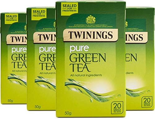 Twinings Pure Green Tea 80 Tea Bags (Pack of 4 x 20 Tea Bags)