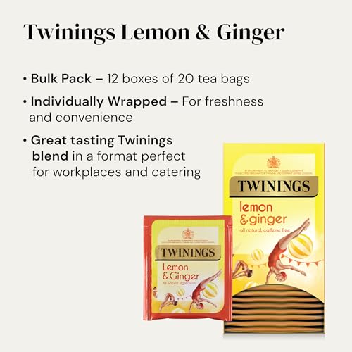 Twinings Lemon & Ginger Enveloped Tea Bags (12x20 Bags)