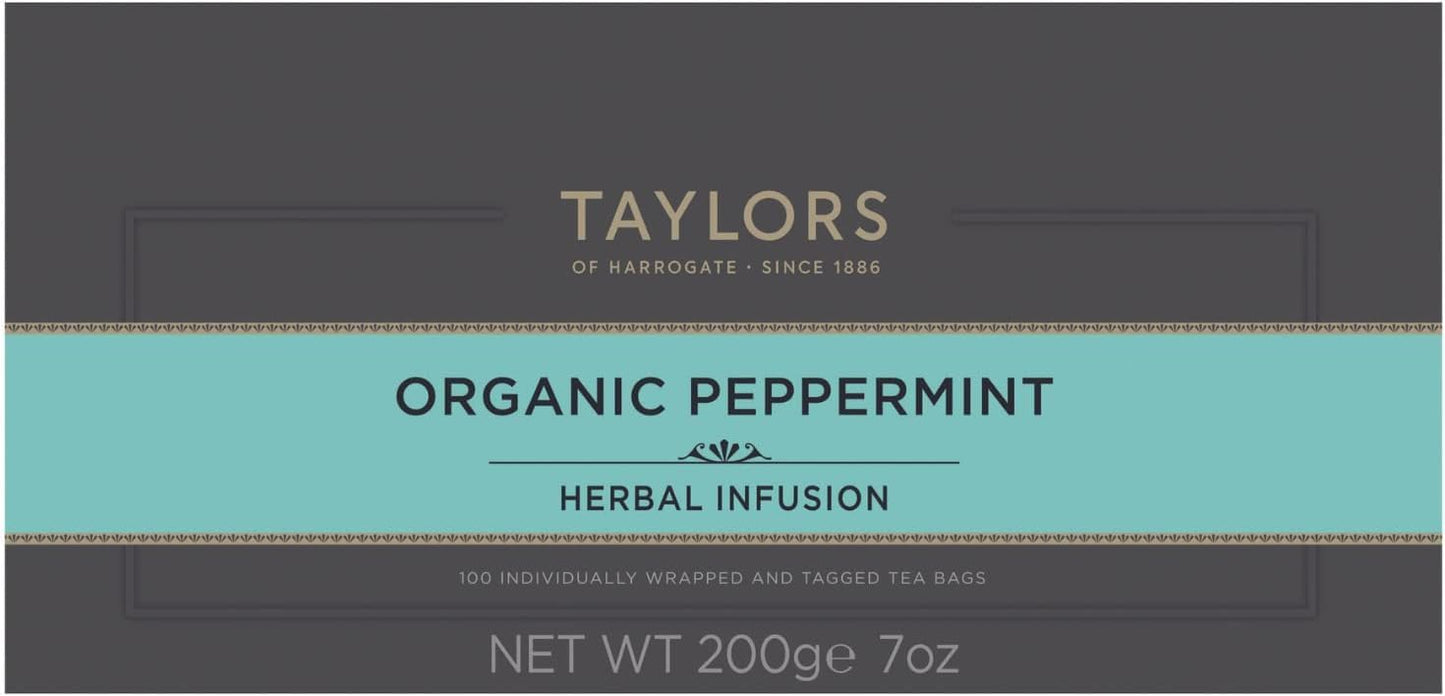 Taylors of Harrogate Peppermint, 100 Tea Bags (Pack of 1, Total 100 Teabags)