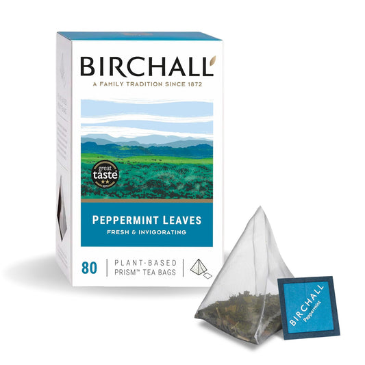 Birchall Tea, Peppermint Tea - 80 Plant-Based Prism Tea Bags