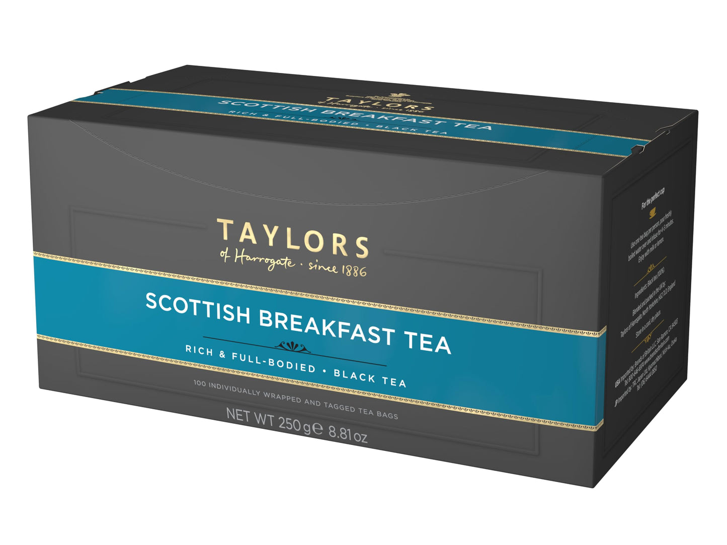 Taylors of Harrogate Scottish Breakfast Tea, (Pack of 1, Total 100 Teabags)