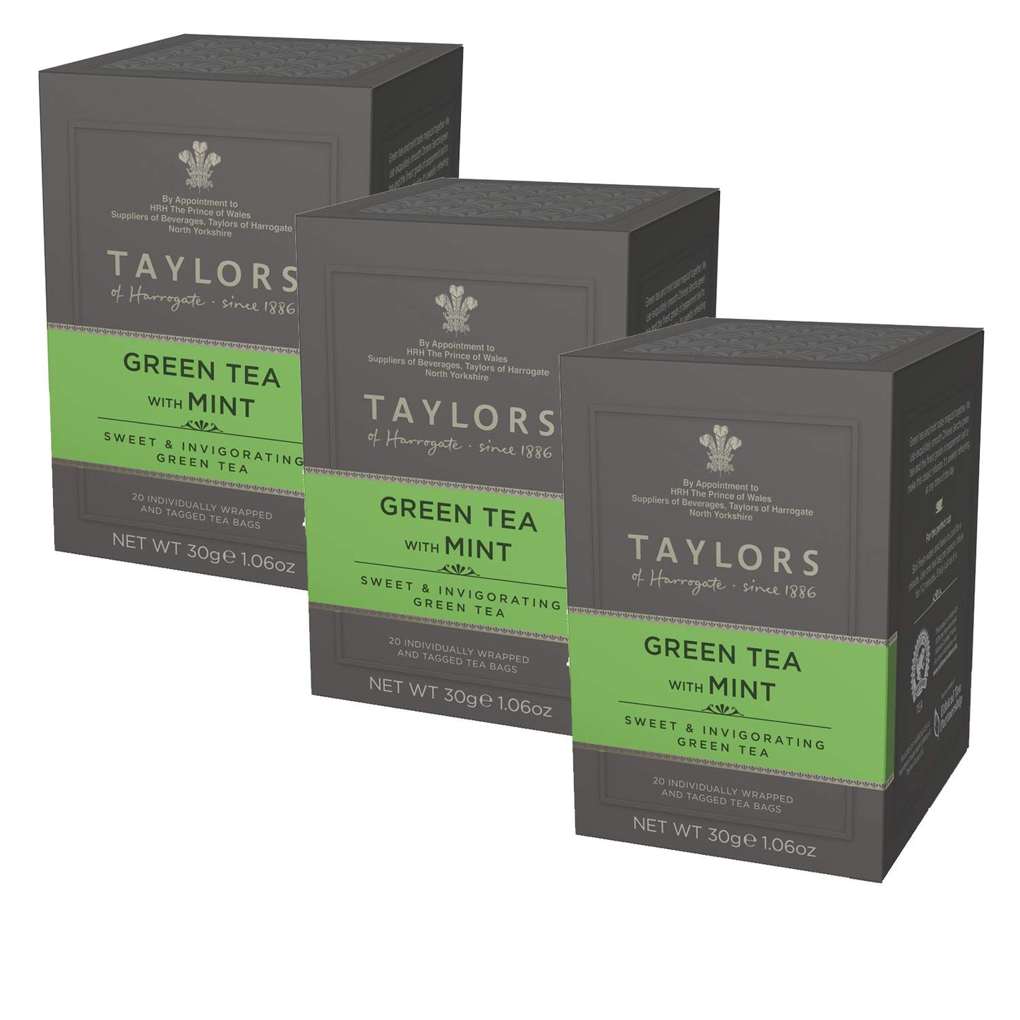 Taylors of Harrogate Green Tea with Mint Tea, Pack of 3x20 Tea Bags