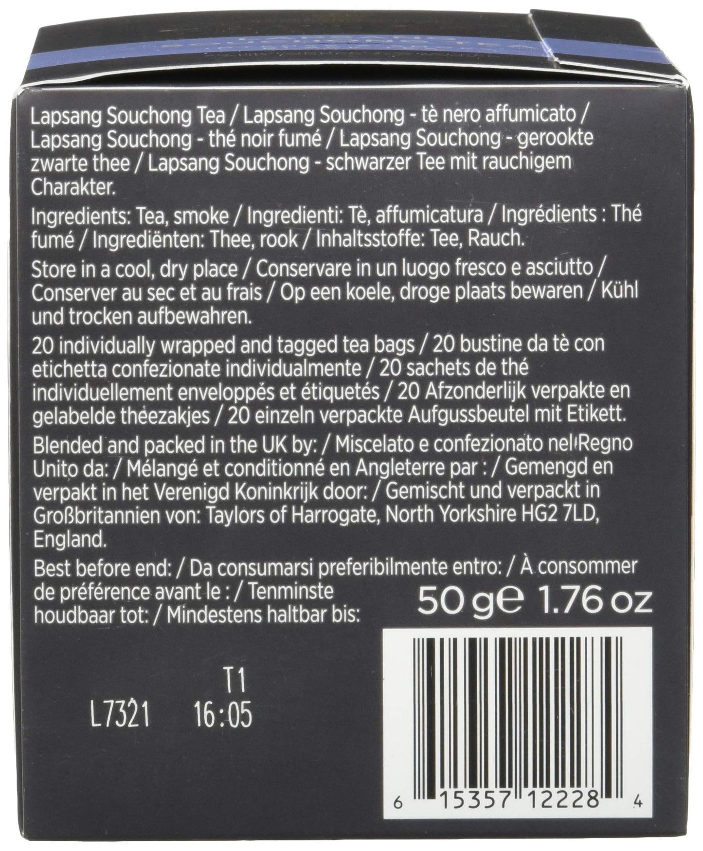 Taylors of Harrogate Lapsang Souchong Tea, Pack of 20 Tea Bags