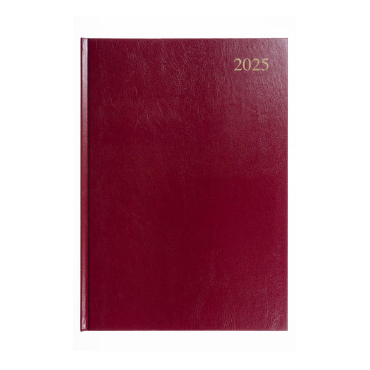 Collins Essential 2025 Business Diary A4 DTP, Maroon/Red