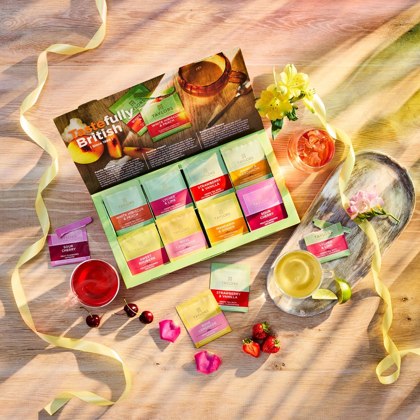Taylors of Harrogate Assorted Green Teas and Fruit Infusions Selection Gift Box, 8 Flavours (Total of 48 Tea Bags)