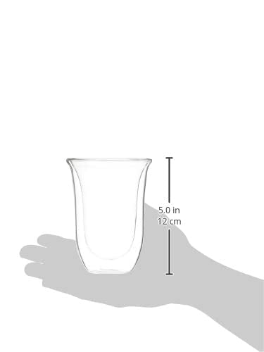 Delonghi 5513214611 Latte Macchiato Thermo Glasses - Pack of 2,Transparent