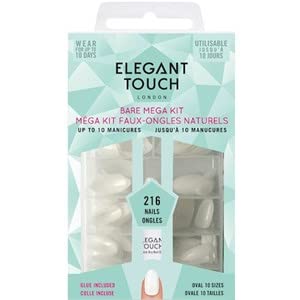 Elegant Touch DIY Mega Kit Oval Bare Nails 218 Count (Pack of 1) 10 Sizes