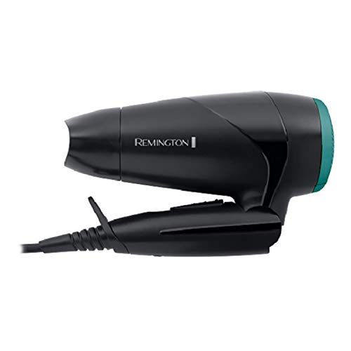 Remington Folding Travel Hairdryer with Mini Concentrator and Diffuser, Worldwide Voltage - D1500, Black