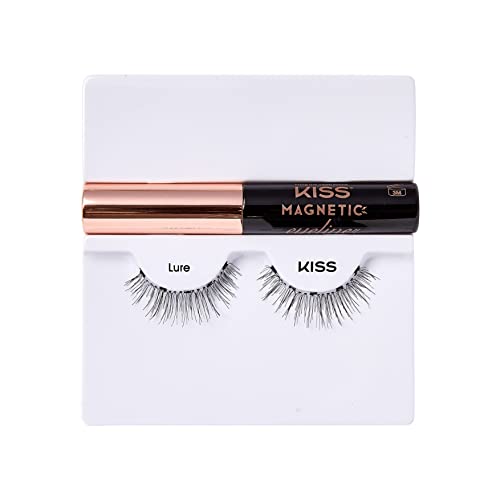 KISS Magnetic Lash Collection Eyeliner & Lash Kit 1 Pair of False Eyelashes and Magnetic Eyeliner, Lure, Reusable Synthetic False Eyelashes With 5 Double Strength Magnets