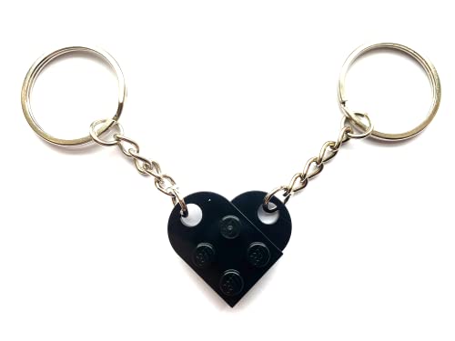 LEGO Black Love Heart Keychain Keyring Valentines Birthday Gift