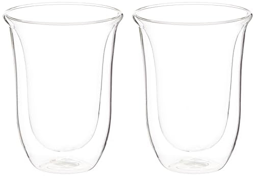 Delonghi 5513214611 Latte Macchiato Thermo Glasses - Pack of 2,Transparent