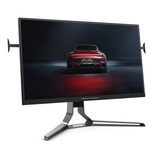 AOC AGON Porsche Design PD32M - 32 Inch 4K UHD Monitor, 144Hz, IPS, 1ms GTG, Light FX, Mini LED UHD, Speakers (3840 x 2160 @ 144Hz, HDR 1400, HDMI 2.1 / USB-C 3.2 / DP 1.4)