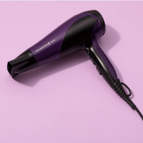 Remington D3190 Ionic Conditioning Hair Dryer with Diffuser and Concentrator Attachments, 2200 W, Purple