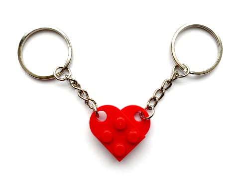 LEGO Red Love Heart Keychain Keyring Valentines Birthday Gift