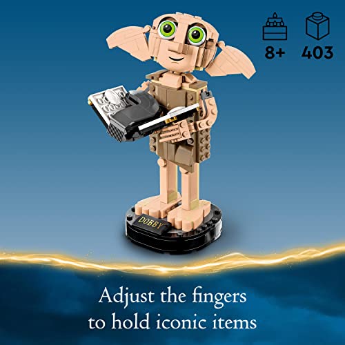 LEGO 76421 Harry Potter Dobby the House-Elf Set, Movable Iconic Figure Model, Toy or Bedroom Accessory Decoration, Character Collection, Gift for Girls, Boys, Teens and All Fans Aged 8+