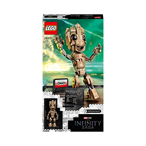 LEGO 76217 Marvel I am Groot Buildable Toy, Guardians of the Galaxy 2 Set, Collectable Baby Groot Model Figure, Gift Idea