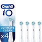 Oral-B iO Ultimate Clean Electric Toothbrush Head, Twisted & Angled Bristles for Deeper Plaque Removal, Pack of 4 Toothbrush Heads, Suitable for Mailbox, White