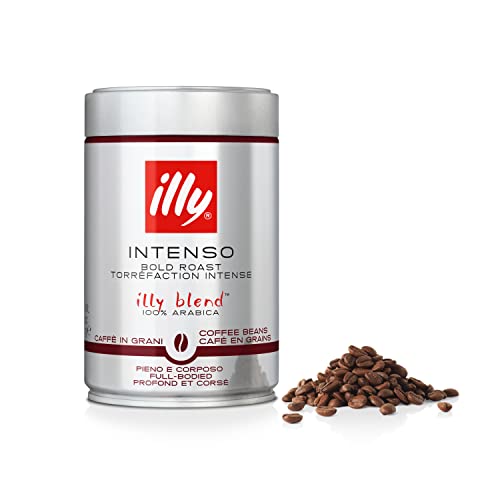 illy Coffee, Intenso Coffee Beans, Dark Roast, 100% Arabica Coffee Beans, 250g