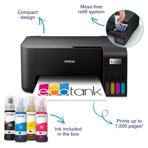 Epson EcoTank ET-2810 A4 Multifunction Wi-Fi Ink Tank Printer, With Up To 3 Years Of Ink Included