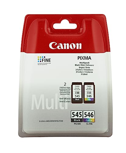 Canon PG-545 Black + CL-546 Colour Genuine Ink Cartridges – Multipack