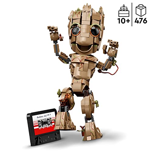 LEGO 76217 Marvel I am Groot Buildable Toy, Guardians of the Galaxy 2 Set, Collectable Baby Groot Model Figure, Gift Idea