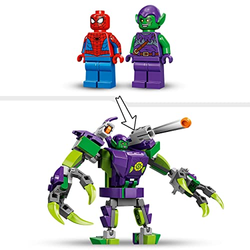 LEGO 76219 Marvel Spider-Man & Green Goblin Mech Battle Action Figures Set with Super Hero Minifigures, Buildable Toys for Kids Age 7+