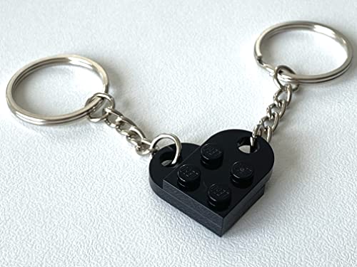 LEGO Black Love Heart Keychain Keyring Valentines Birthday Gift