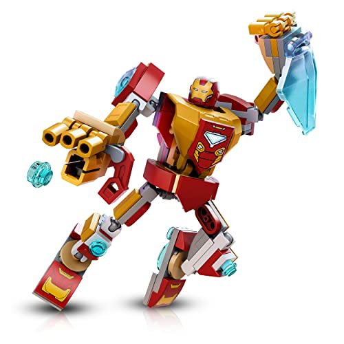 LEGO 76203 Marvel Iron Man Mech Armour Set, Collectable Action Figure, Avengers Building Toy for Kids 7 plus Years Old with Minifigure