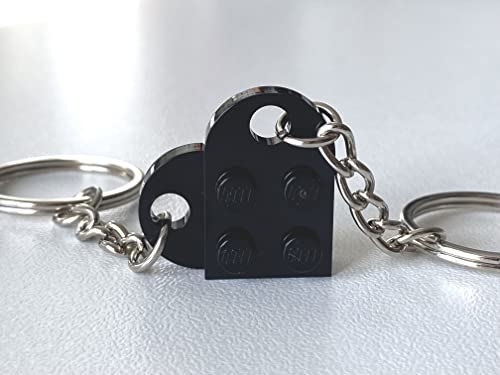 LEGO Black Love Heart Keychain Keyring Valentines Birthday Gift