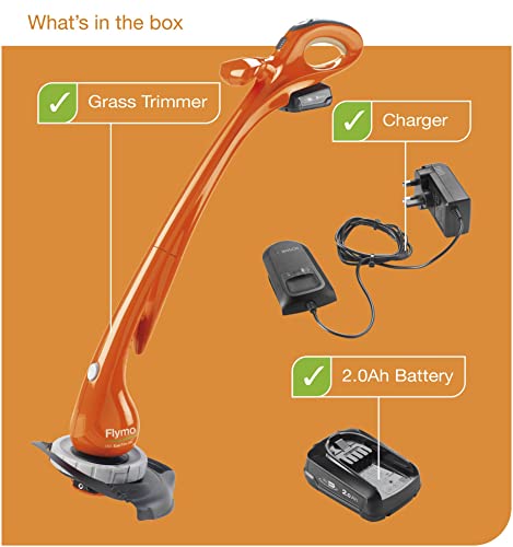 Flymo 18V EasiTrim 250 Cordless Grass Trimmer - 2.0Ah Battery Kit