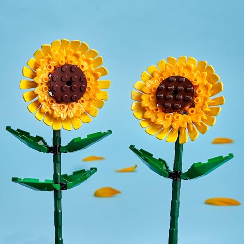 LEGO Creator Sunflowers, Artificial Flowers Building Kit for Kids Aged 8+, Display as Bedroom Accessory or Floral Bouquet Home Decoration, Gift for Girls, Boys and Teenagers 40524
