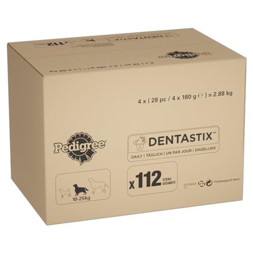 Pedigree DentaStix 112 Sticks Functional Snacks, Daily Dental Chews for Medium Dogs (10 - 25 kg), Megapack