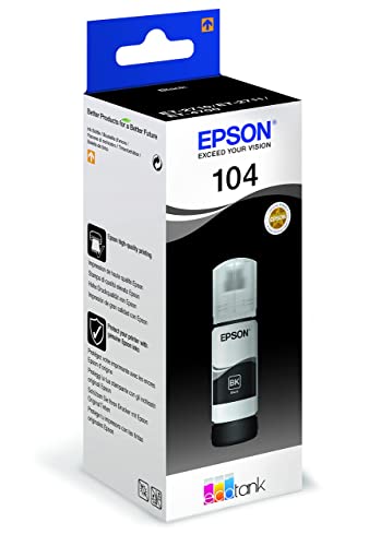 Epson EcoTank 104 Black Genuine Ink Bottle,Single