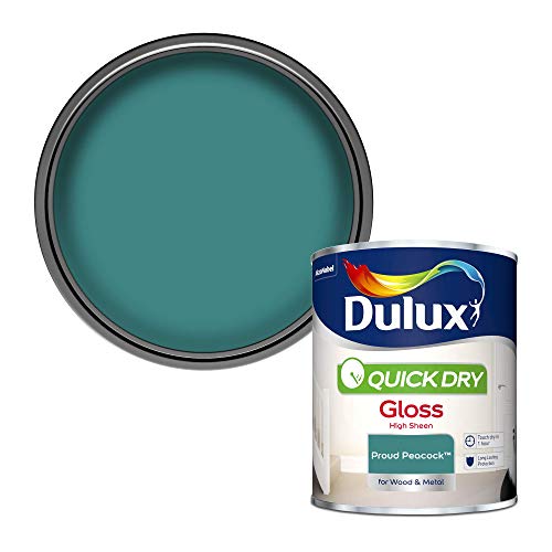 Dulux Quick Dry Gloss Paint For Wood And Metal - Proud Peacock 750Ml