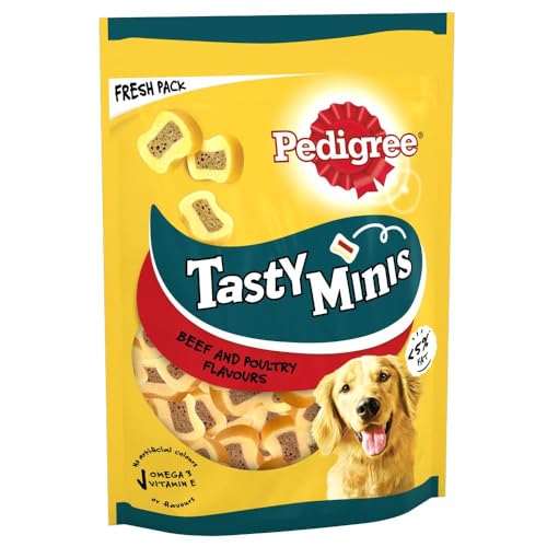 Pedigree Tasty Bites - Dog Treats Chewy Slices with Beef 155 g (Pack of 8)