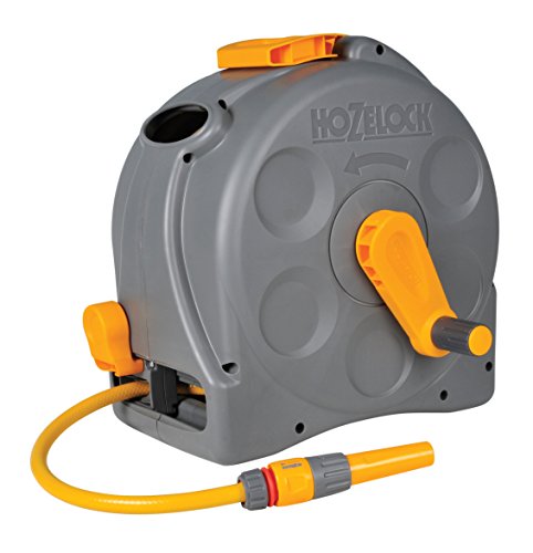 Hozelock 2415 0000 Compact 2in1 Reel with 25m Hose, Grey/yellow