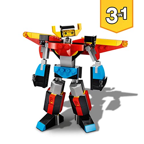 LEGO 31124 Creator 3in1 Super Robot Toy to Dragon Figure to Jet Plane, Creative Construction Bricks Set for Kids 7 Plus Years Old