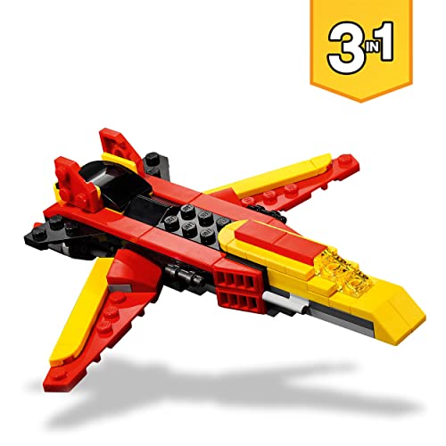 LEGO 31124 Creator 3in1 Super Robot Toy to Dragon Figure to Jet Plane, Creative Construction Bricks Set for Kids 7 Plus Years Old